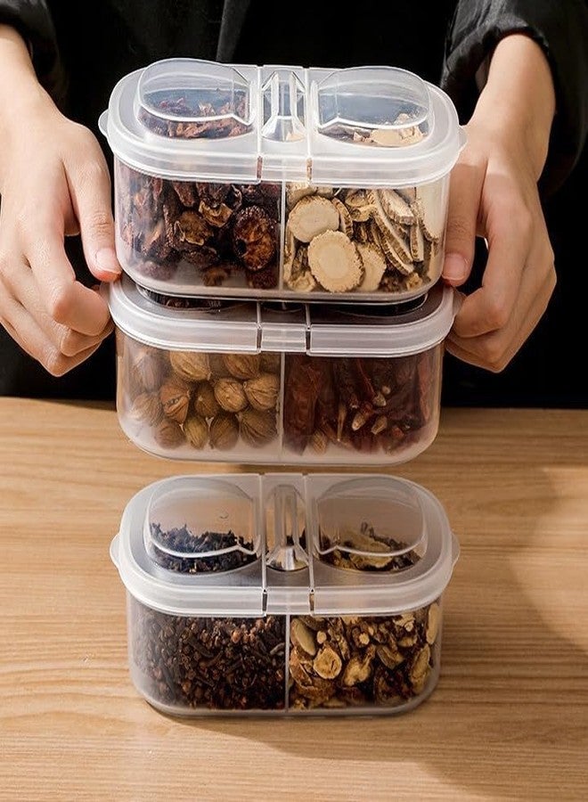 GETZET 2 Way Transparent Lunch Box With Lids, Double Compartment Airtight & Leakproof Meal Prep Double Grid Plastic Boxes For Lunch, Snacks, Multi-Functionl Use For Kitchen Organizer Storage Tiffin Box. - Image 1